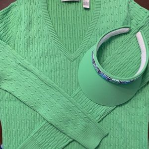 Tehama Ladies Golf Sweater and Matching Visor